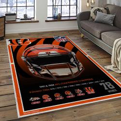 NFL Cincinnati Bengals Football Team Logo Sport Carpet Area Rug Who Dey Nation Gift For Friends CNNS27