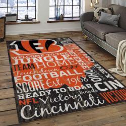 NFL Cincinnati Bengals Football Team Logo Sport Carpet Area Rug Who Dey Nation Gift For Friends CNNS29