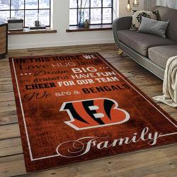 NFL Cincinnati Bengals Football Team Logo Sport Carpet Area Rug Who Dey Nation Gift For Friends CNNS31
