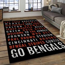 NFL Cincinnati Bengals Football Team Logo Sport Carpet Area Rug Who Dey Nation Gift For Friends CNNS49