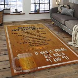 NFL Cincinnati Bengals Football Team Logo Sport Carpet Area Rug Who Dey Nation Gift For Friends CNNS53