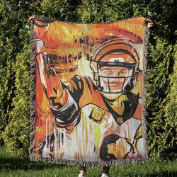 NFL Cincinnati Bengals Football Team Woven Tapestry Blanket Amazing Gift For Fans And Friends Home Decor CBW12