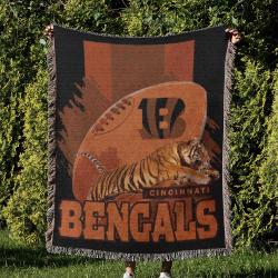 NFL Cincinnati Bengals Football Team Woven Tapestry Blanket Amazing Gift For Fans And Friends Home Decor CBW14