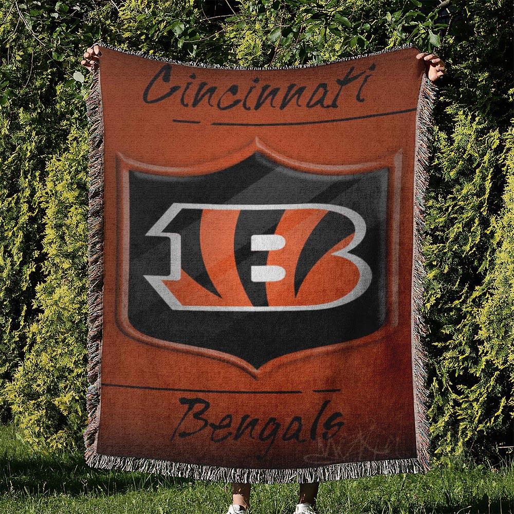 NFL Cincinnati Bengals Football Team Woven Tapestry Blanket Amazing Gift For Fans And Friends Home Decor CBW21