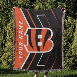 NFL Cincinnati Bengals Football Team Woven Tapestry Blanket Amazing Gift For Fans And Friends Home Decor CBW31