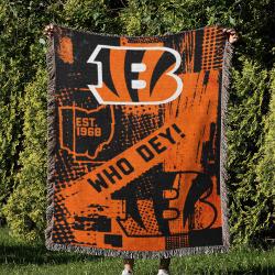 NFL Cincinnati Bengals Football Team Woven Tapestry Blanket Amazing Gift For Fans And Friends Home Decor CBW32