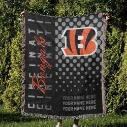 NFL Cincinnati Bengals Football Team Woven Tapestry Blanket Amazing Gift For Fans And Friends Home Decor CBW33