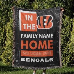 NFL Cincinnati Bengals Football Team Woven Tapestry Blanket Amazing Gift For Fans And Friends Home Decor CBW37
