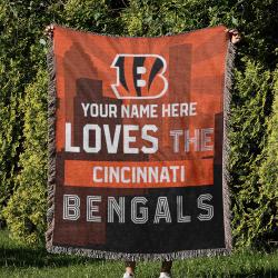 NFL Cincinnati Bengals Football Team Woven Tapestry Blanket Amazing Gift For Fans And Friends Home Decor CBW39