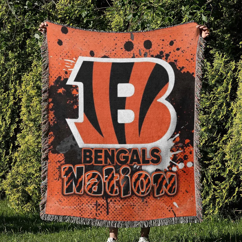 NFL Cincinnati Bengals Football Team Woven Tapestry Blanket Amazing Gift For Fans And Friends Home Decor CBW4
