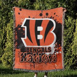 NFL Cincinnati Bengals Football Team Woven Tapestry Blanket Amazing Gift For Fans And Friends Home Decor CBW4