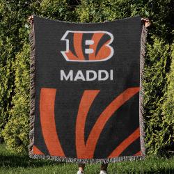 NFL Cincinnati Bengals Football Team Woven Tapestry Blanket Amazing Gift For Fans And Friends Home Decor CBW40