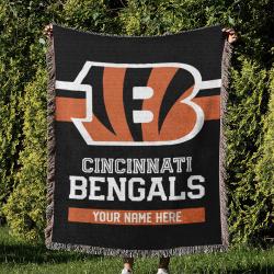 NFL Cincinnati Bengals Football Team Woven Tapestry Blanket Amazing Gift For Fans And Friends Home Decor CBW45