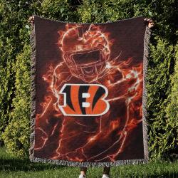 NFL Cincinnati Bengals Football Team Woven Tapestry Blanket Amazing Gift For Fans And Friends Home Decor CBW6