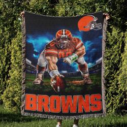 NFL Cleveland Browns Football Team Woven Tapestry Blanket Amazing Gift For Fans And Friends Home Decor CBW10
