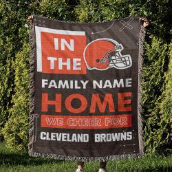 NFL Cleveland Browns Football Team Woven Tapestry Blanket Amazing Gift For Fans And Friends Home Decor CBW17