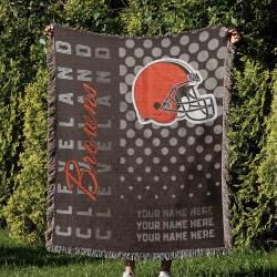 NFL Cleveland Browns Football Team Woven Tapestry Blanket Amazing Gift For Fans And Friends Home Decor CBW18