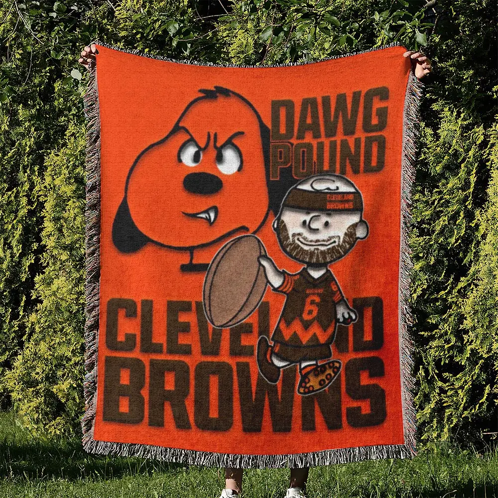 NFL Cleveland Browns Football Team Woven Tapestry Blanket Amazing Gift For Fans And Friends Home Decor CBW2