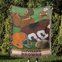NFL Cleveland Browns Football Team Woven Tapestry Blanket Amazing Gift For Fans And Friends Home Decor CBW29