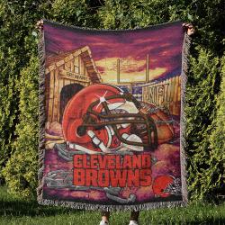 NFL Cleveland Browns Football Team Woven Tapestry Blanket Amazing Gift For Fans And Friends Home Decor CBW30