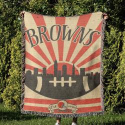 NFL Cleveland Browns Football Team Woven Tapestry Blanket Amazing Gift For Fans And Friends Home Decor CBW5