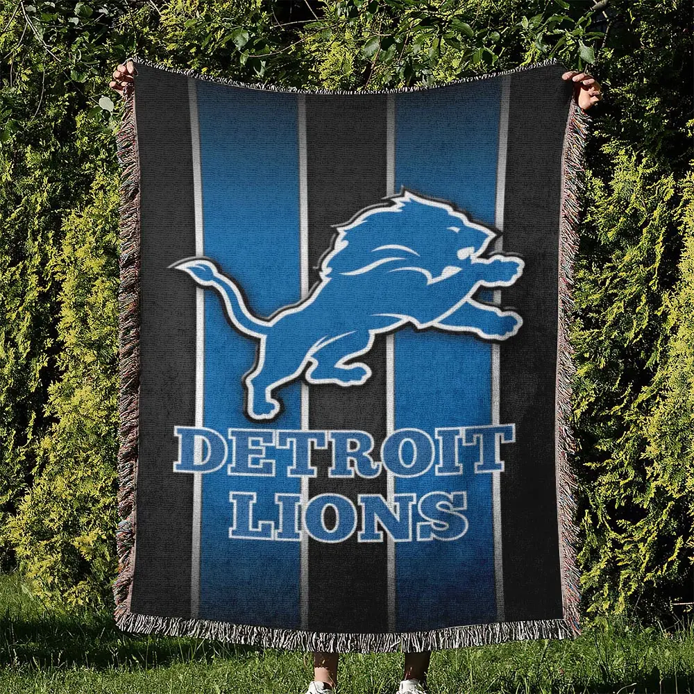 NFL Detroit Lions Football Team Woven Tapestry Blanket Amazing Gift For Fans And Friends Home Decor DLW12