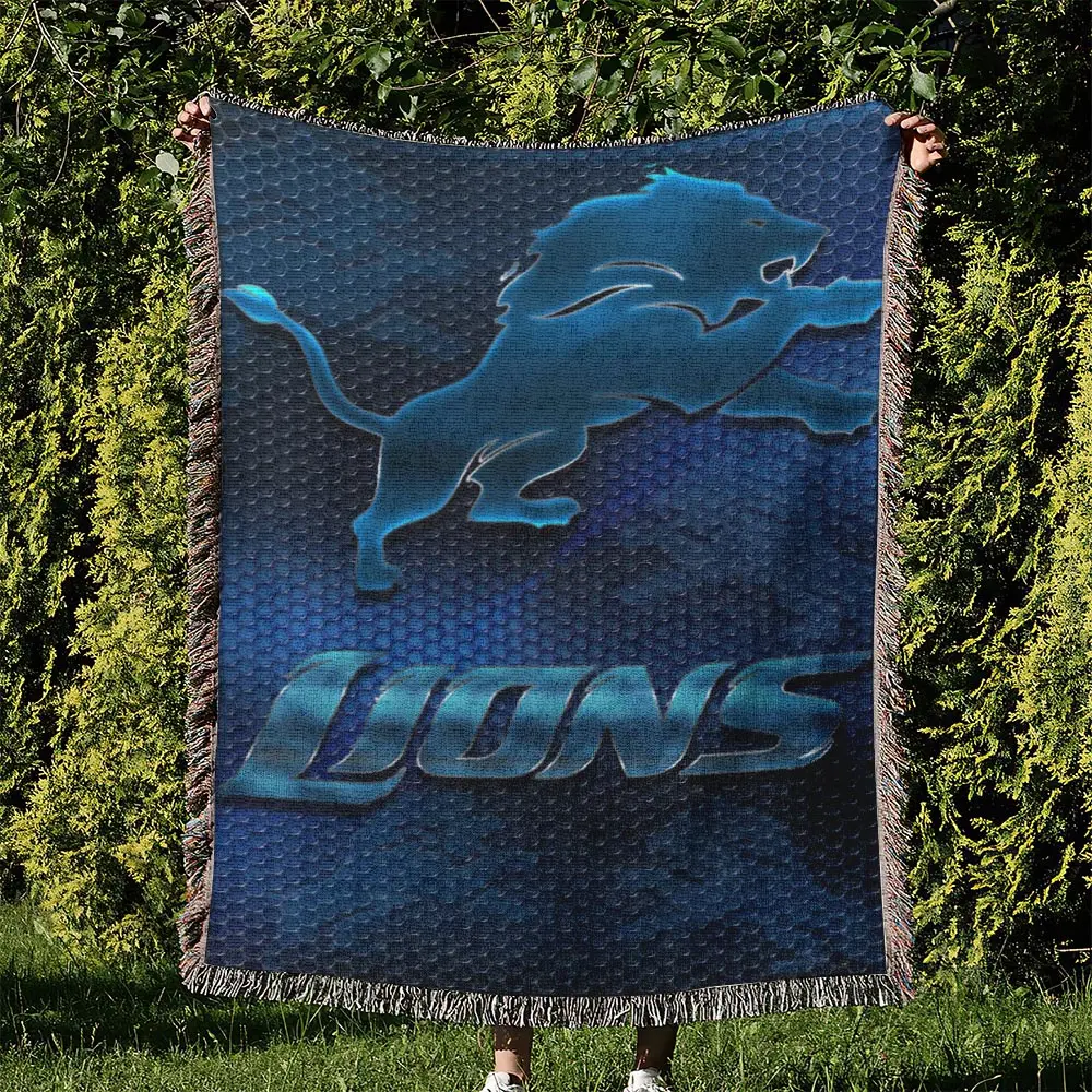 NFL Detroit Lions Football Team Woven Tapestry Blanket Amazing Gift For Fans And Friends Home Decor DLW13