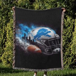 NFL Detroit Lions Football Team Woven Tapestry Blanket Amazing Gift For Fans And Friends Home Decor DLW16