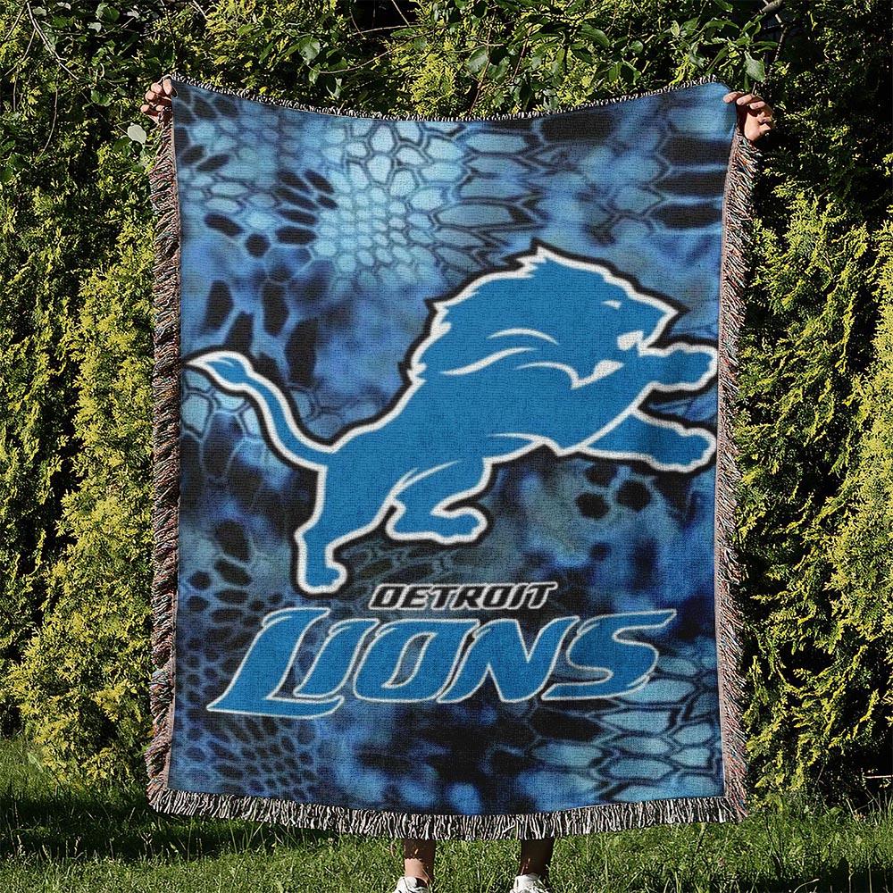 NFL Detroit Lions Football Team Woven Tapestry Blanket Amazing Gift For Fans And Friends Home Decor DLW17