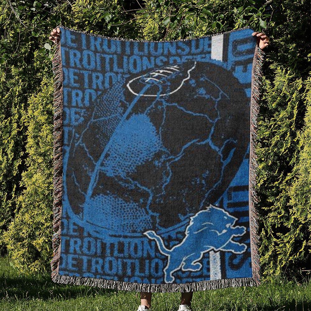 NFL Detroit Lions Football Team Woven Tapestry Blanket Amazing Gift For Fans And Friends Home Decor DLW19
