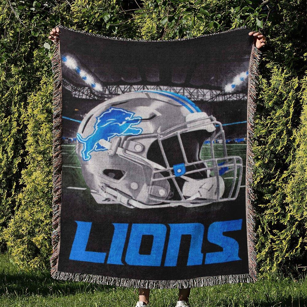 NFL Detroit Lions Football Team Woven Tapestry Blanket Amazing Gift For Fans And Friends Home Decor DLW21
