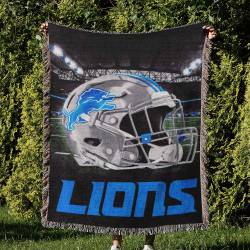 NFL Detroit Lions Football Team Woven Tapestry Blanket Amazing Gift For Fans And Friends Home Decor DLW21