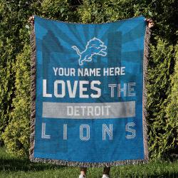 NFL Detroit Lions Football Team Woven Tapestry Blanket Amazing Gift For Fans And Friends Home Decor DLW22