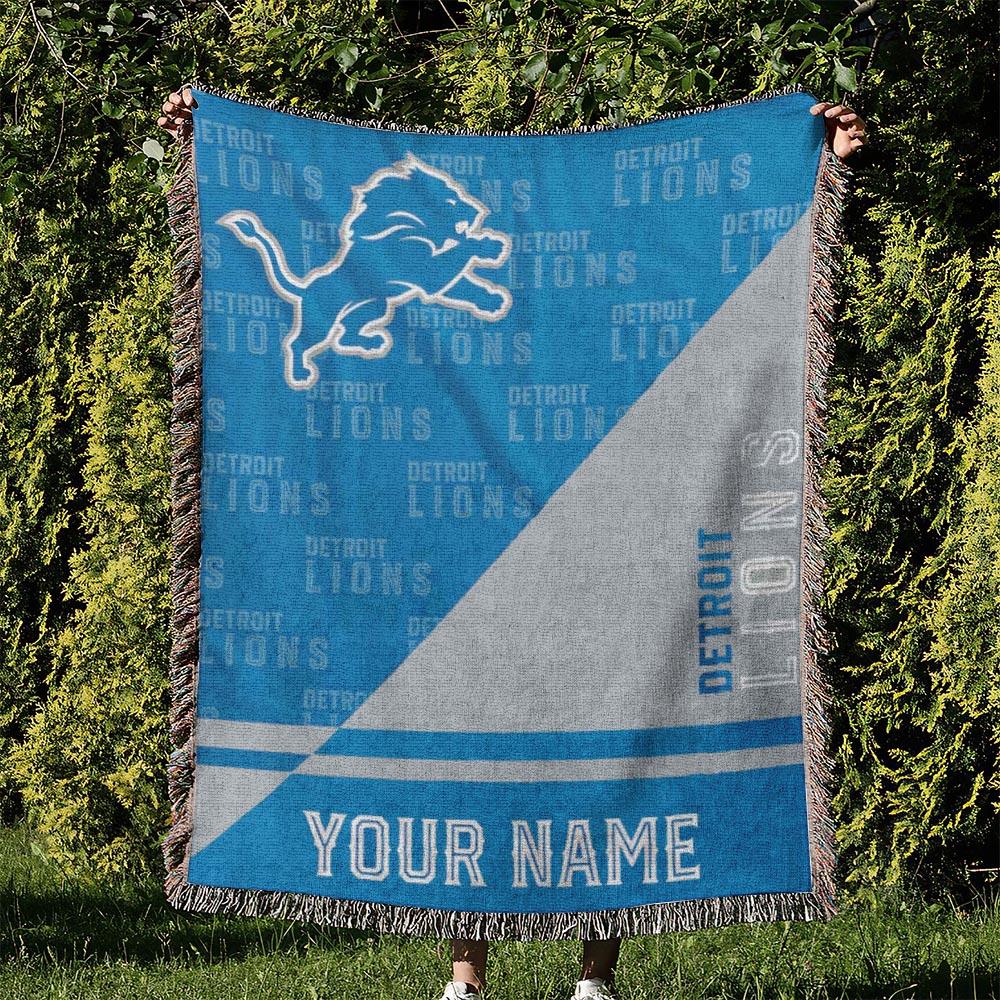 NFL Detroit Lions Football Team Woven Tapestry Blanket Amazing Gift For Fans And Friends Home Decor DLW24
