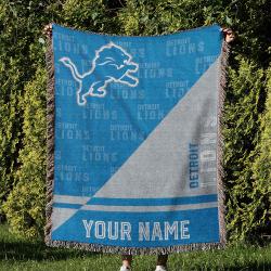 NFL Detroit Lions Football Team Woven Tapestry Blanket Amazing Gift For Fans And Friends Home Decor DLW24