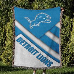 NFL Detroit Lions Football Team Woven Tapestry Blanket Amazing Gift For Fans And Friends Home Decor DLW3