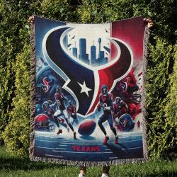 NFL Houston Texans Football Team Woven Tapestry Blanket Amazing Gift For Fans And Friends Home Decor HTW15