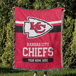 NFL Kansas City Chiefs Football Team Woven Tapestry Blanket Amazing Gift For Fans And Friends Home Decor KCCW39