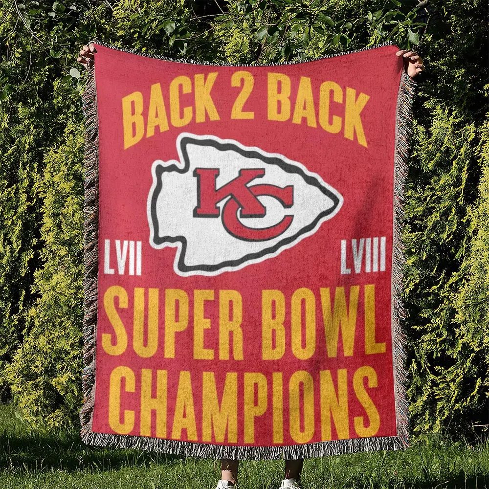 NFL Kansas City Chiefs Football Team Woven Tapestry Blanket Amazing Gift For Fans And Friends Home Decor KCCW4