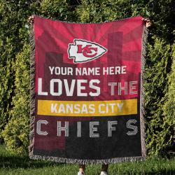 NFL Kansas City Chiefs Football Team Woven Tapestry Blanket Amazing Gift For Fans And Friends Home Decor KCCW44