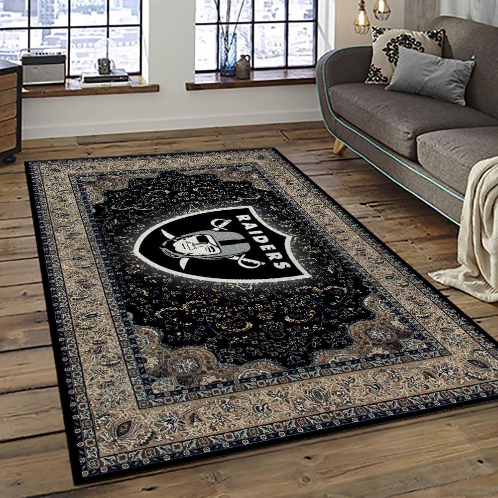 NFL Las Vegas Raiders Football Team Logo Sport Carpet Area Rug Home Decor Best Gift For Friends LVR52