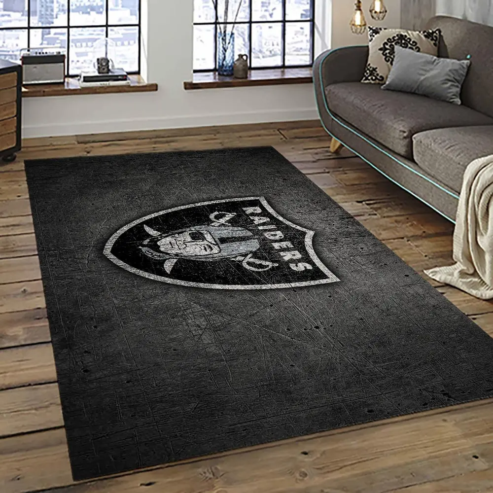 NFL Las Vegas Raiders Football Team Logo Sport Carpet Area Rug Home Decor Best Gift For Friends LVR63