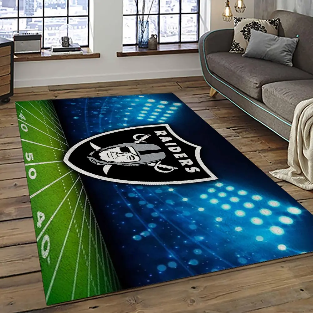 NFL Las Vegas Raiders Football Team Logo Sport Carpet Area Rug Home Decor Best Gift For Friends LVR67