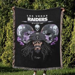 NFL Las Vegas Raiders Football Team Woven Tapestry Blanket Amazing Gift For Fans And Friends Home Decor LVRW11