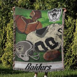 NFL Las Vegas Raiders Football Team Woven Tapestry Blanket Amazing Gift For Fans And Friends Home Decor LVRW28