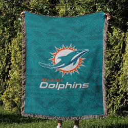 NFL Miami Dolphins Football Team Woven Tapestry Blanket Amazing Gift For Fans And Friends Home Decor MDW10