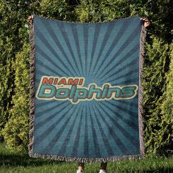 NFL Miami Dolphins Football Team Woven Tapestry Blanket Amazing Gift For Fans And Friends Home Decor MDW12