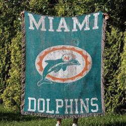 NFL Miami Dolphins Football Team Woven Tapestry Blanket Amazing Gift For Fans And Friends Home Decor MDW14