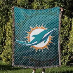 NFL Miami Dolphins Football Team Woven Tapestry Blanket Amazing Gift For Fans And Friends Home Decor MDW15