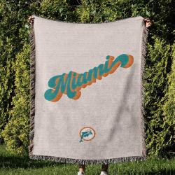 NFL Miami Dolphins Football Team Woven Tapestry Blanket Amazing Gift For Fans And Friends Home Decor MDW16